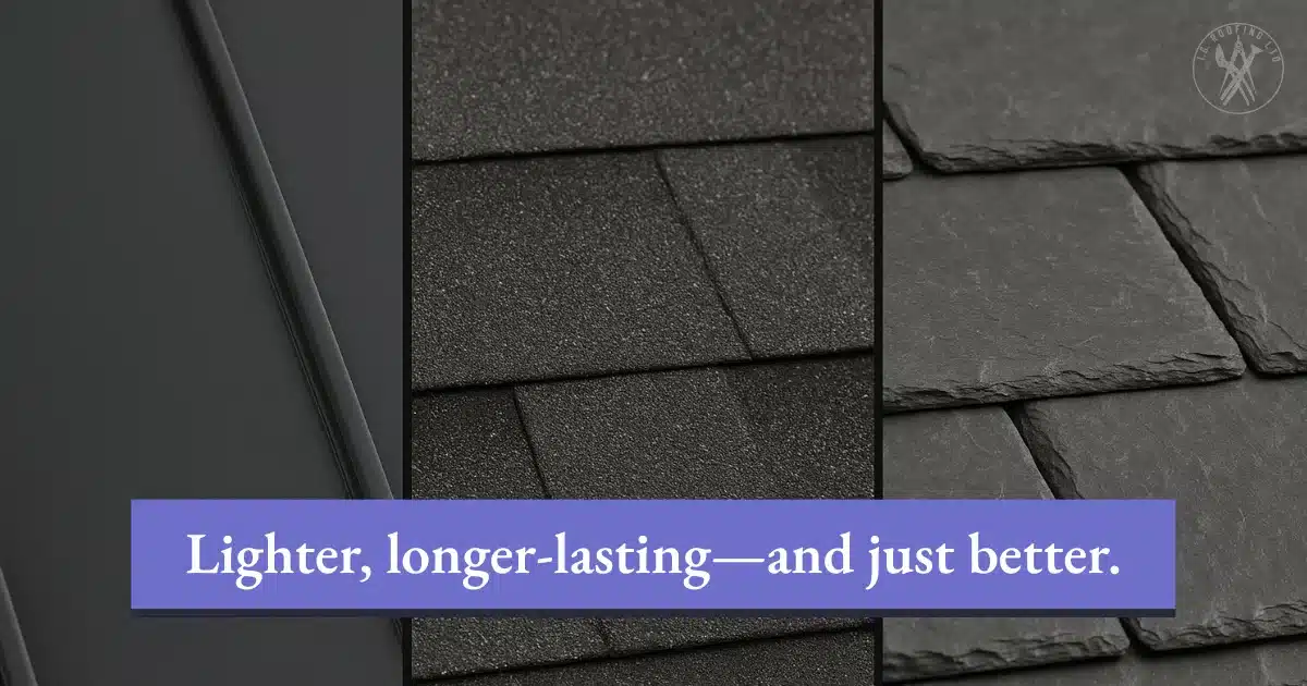 Comparison of metal, asphalt, and slate roofing for durability and design.